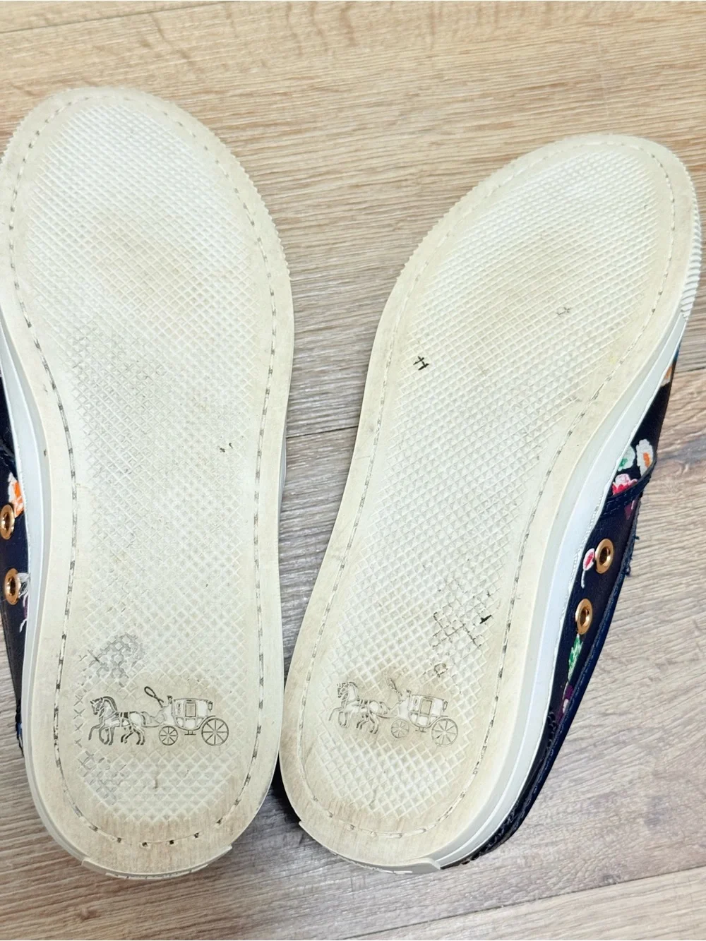 Coach Navy Floral Slip-On Sneakers